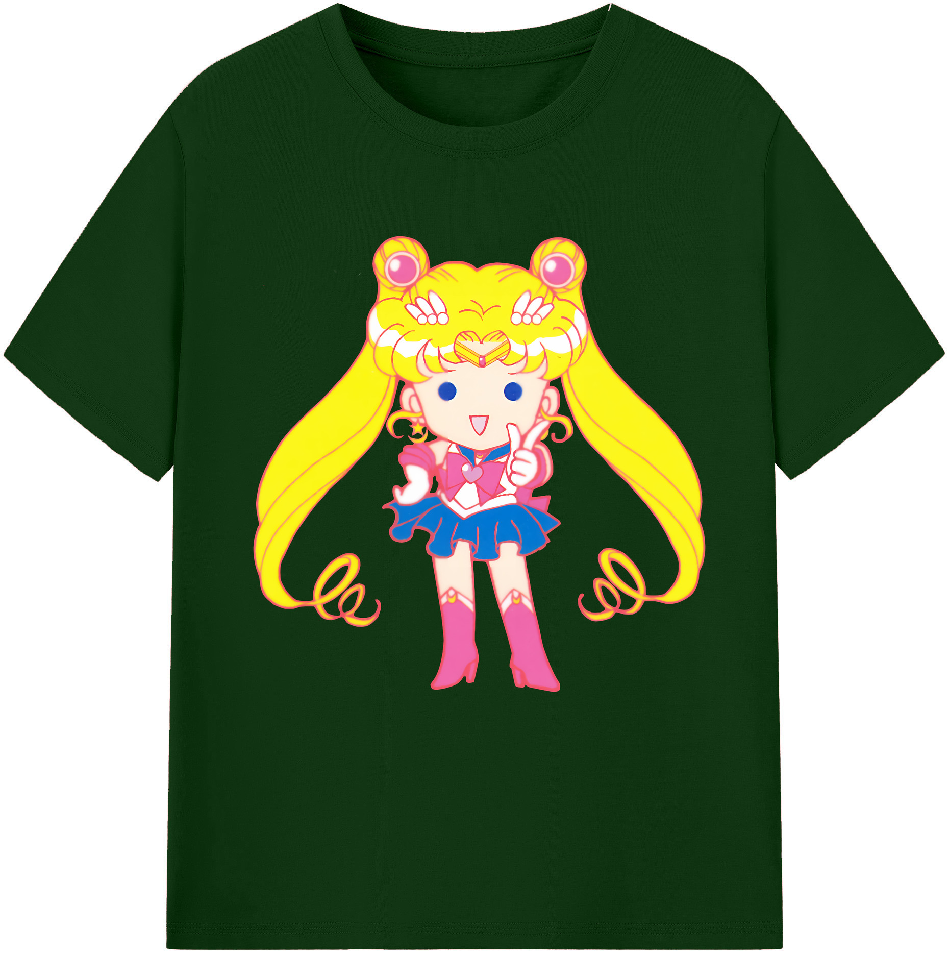 （画像用） 美少女戦士セーラームーン 月野 うさぎ つきの うさぎ Sailor Moon Tsukino Usagi 綿100％半袖Tシャツ（フロントプリント）